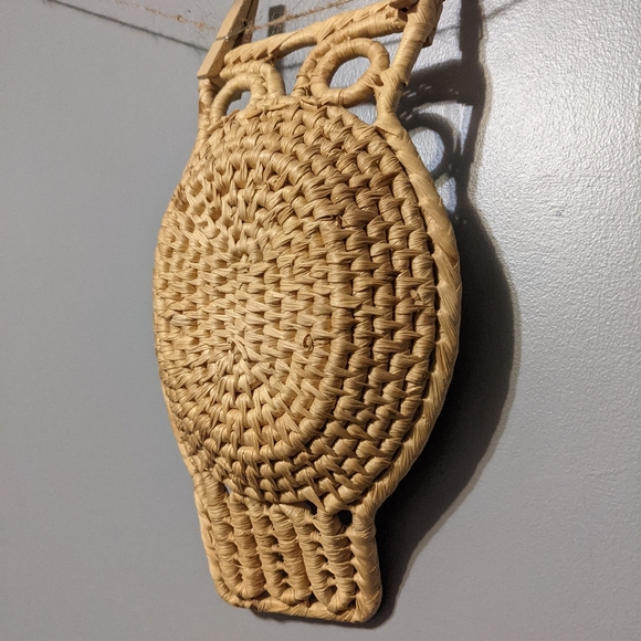 Vintage Woven Owl Basket Wall Hanging Decor Trinket Tray - Picture 5 of 5